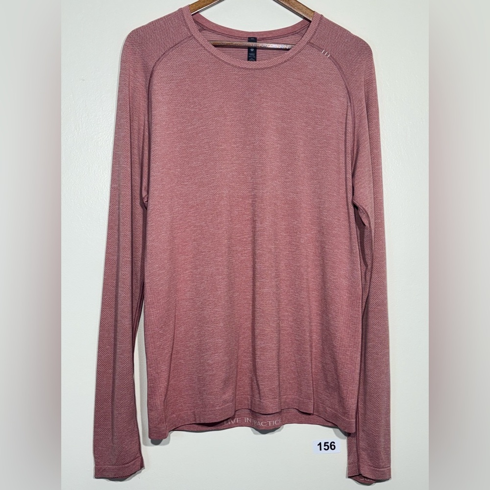 lululemon Men’s athletica Long‎ Sleeve Shirt in Rosewood Size L